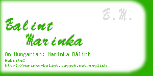 balint marinka business card