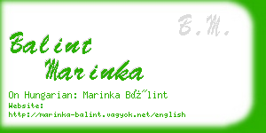 balint marinka business card